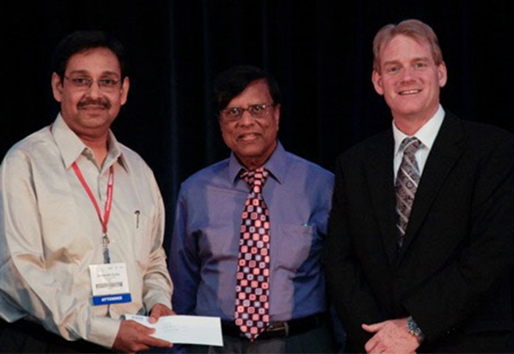 Debatosh (L) with Raj Mittra (M) and Steven Best, IEEE AP-S President (R)